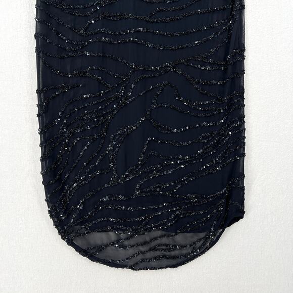 ALLSAINTS Ales Dress Womens US 2 Black Short Sleeve Sequin Embellished Shift - Picture 9 of 16